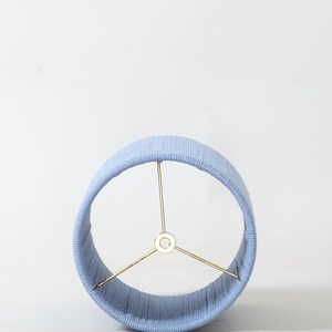 Woven Drum Lampshade: Recycled Cotton, Handstrung Shade - 8x10" image 5