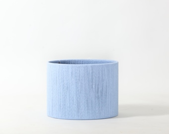 Woven Drum Lampshade: Recycled Cotton, Handstrung Drum Shade - 12x9"
