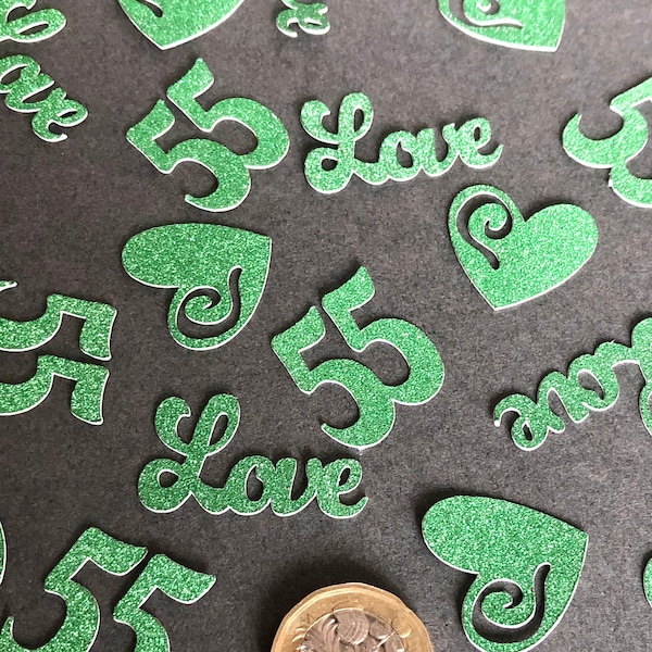 Emerald 55th anniversary large table confetti sprinkles