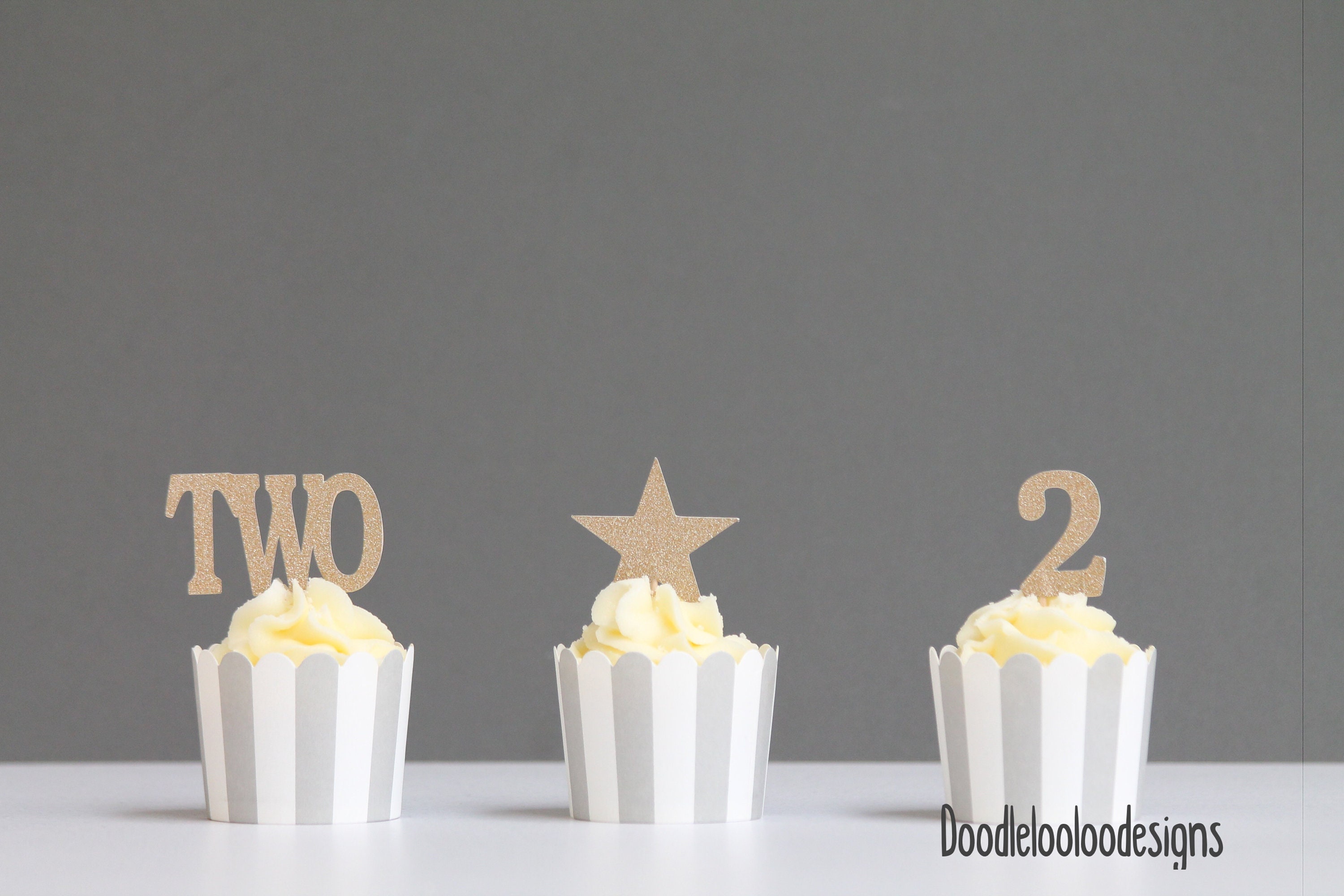 2nd Birthday Gold Glitter Cupcake Toppers 20 count Second Retirement Milestone Anniversary 2 2nd Birthday Gold Glitter Cupcake Toppers 20 count Second Retirement Milestone Anniversary 2
