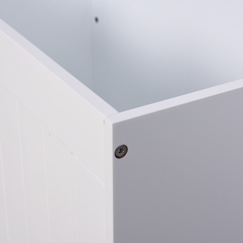 White Lift Top Entryway Storage Chest/bench With 2 Safety Etsy