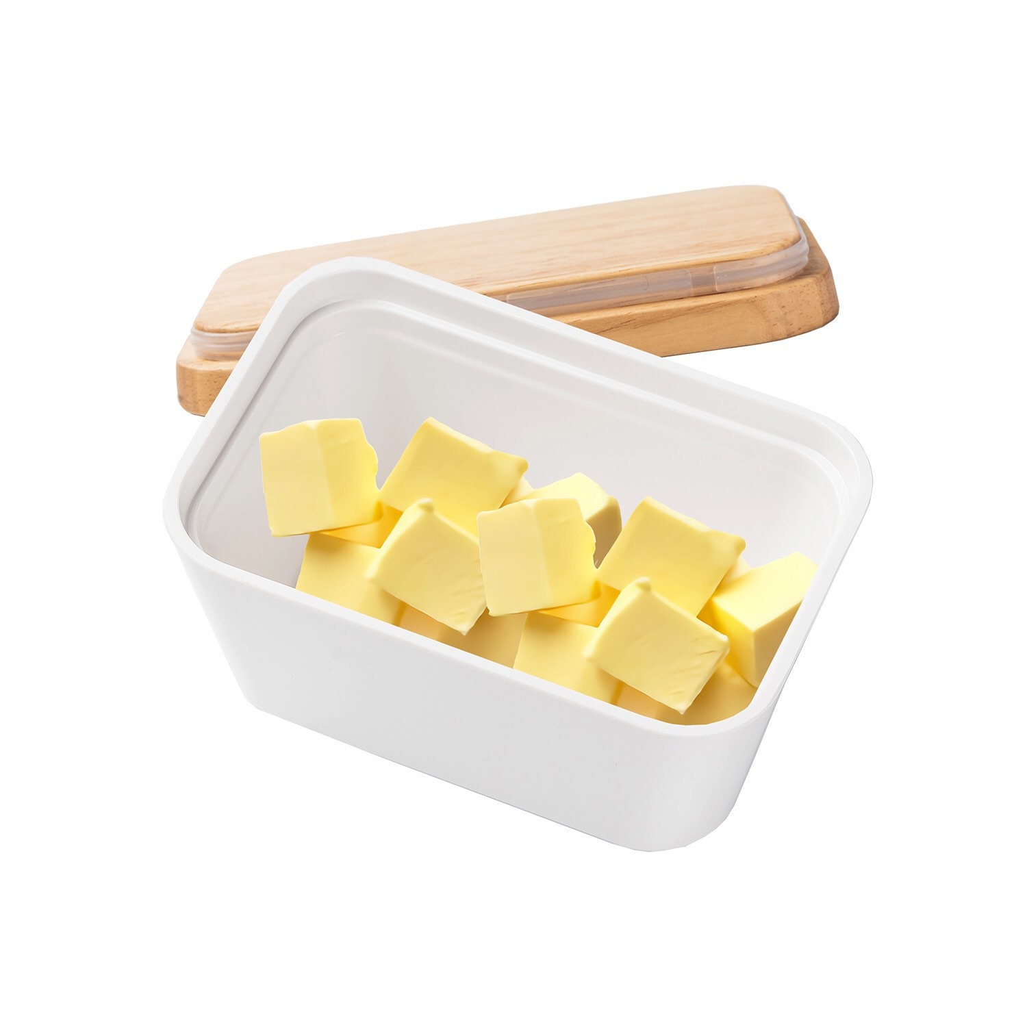 Large Melamine Butter holder with Wooden Lid Butter Container Etsy