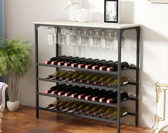 5 Tier Bottle Display Shelves,Black Color 72.5x43.5x25cm Wine Rack Free Standing Wine Shelf 20-Bottle Shelving Storage Holder 
