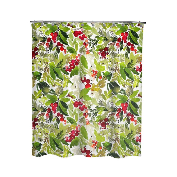 Funny Shower Curtain Flower Hawthorn Waterproof Design Natural Bathroom Ideas Romantic Theme Art