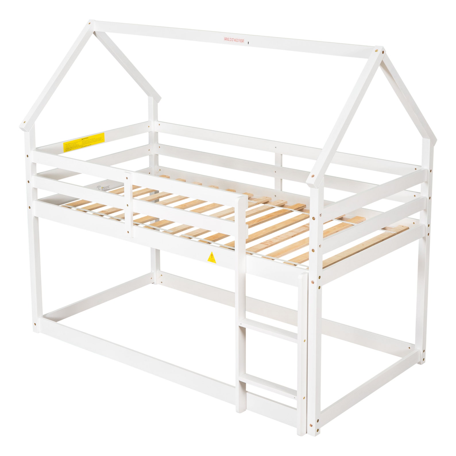 Twin Over Twin Loft Bed With Roof Design Safety Guardrail - Etsy