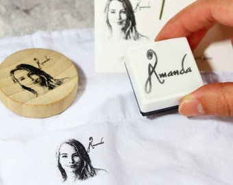 Face Stamp, Custom Portrait Stamp, Photo Stamp, Selfie Stamp, Personalized Gift for Him/Her, Clothes Stamp