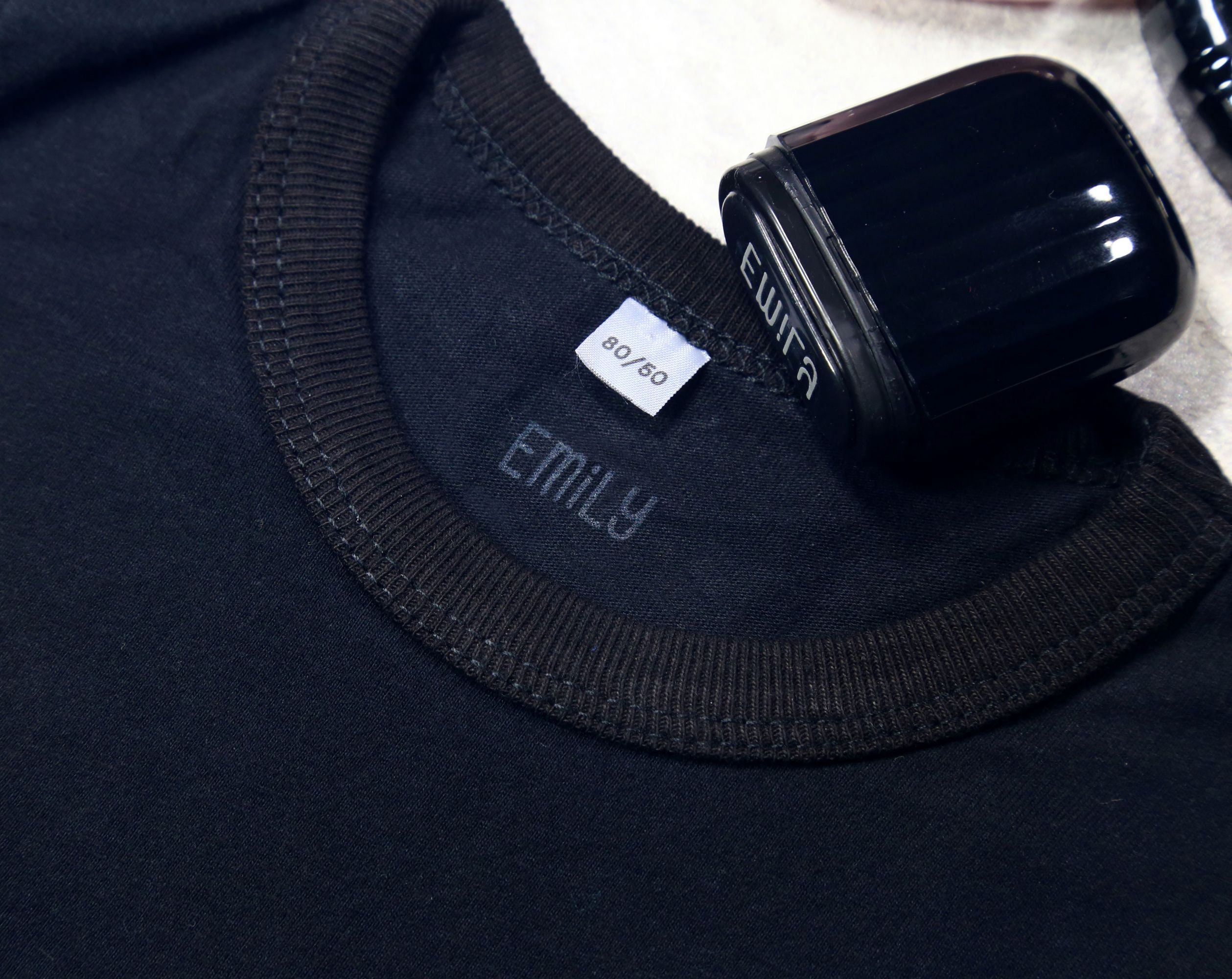 Custom White Ink Name Stamp for Dark Cotton Clothes Clothing Etsy