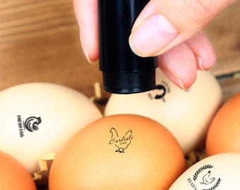 Personalized Egg Stamp: Farm Fresh Chicken Coop Design (19mm)