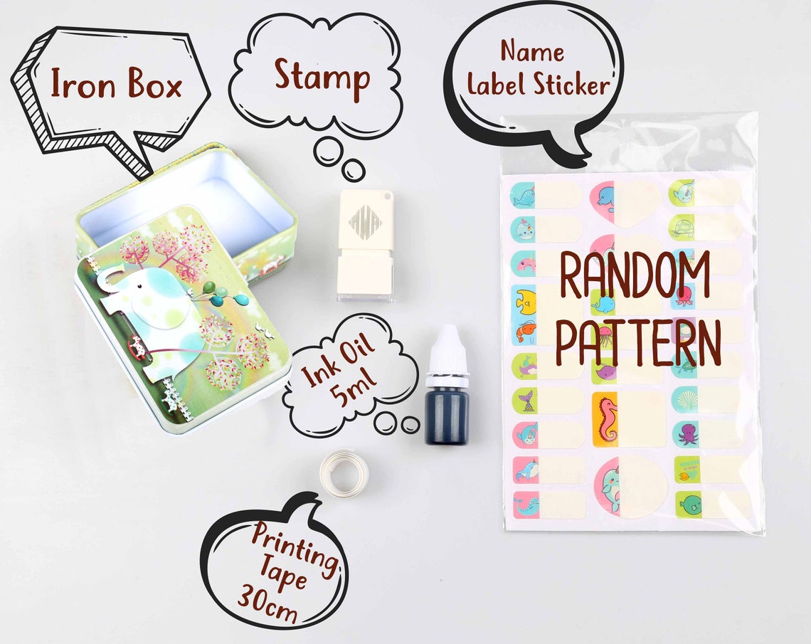 Custom Kids Clothing Name Stamp Clothing Label Stamp Etsy