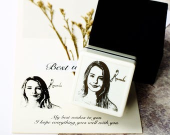 Custom Portrait Stamp, Personalized Face Design