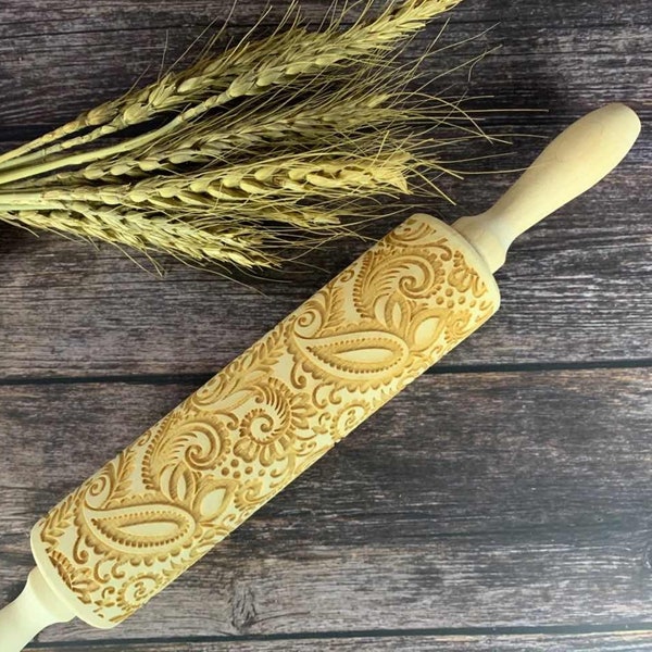Paisley Rolling Pin Etsy