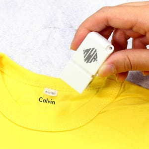 Mini tampon nominatif personnalisé pour vêtements pour enfants, Tampon pour petite étiquette de vêtement, Tampon pour vêtements pour enfants, Tampon pour tissu auto-encreur