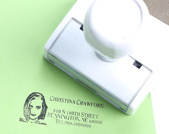 Personalized Portrait Address Stamp, Custom Logo Stamp