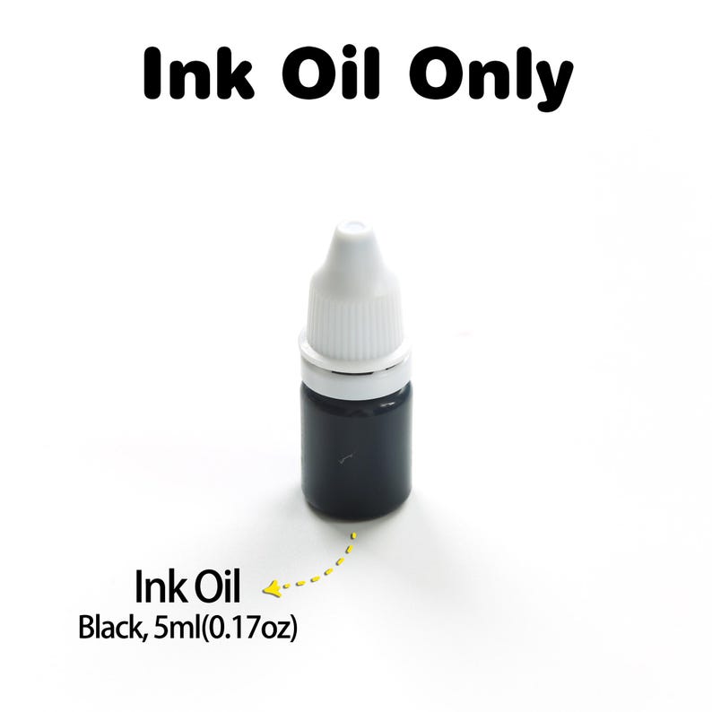 May include: A small bottle of black ink oil, labeled "Ink Oil Only" and "Ink Oil Black, 5ml(0.17oz)".