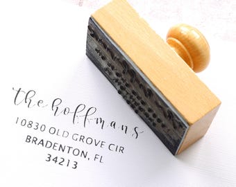 Custom Wood Address Stamp: Business Logo, Return Address