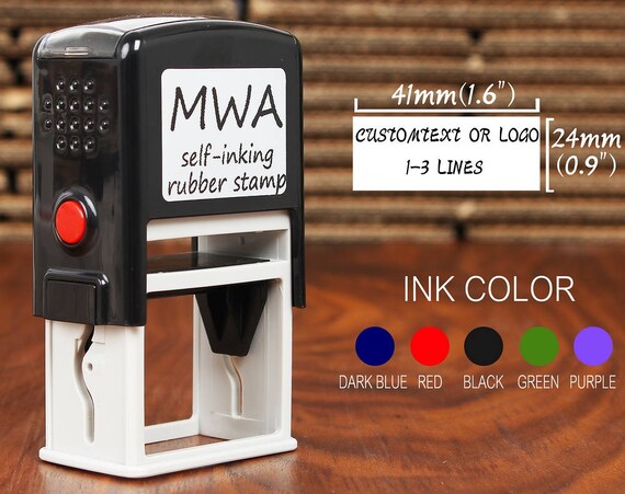 Personalised Self Ink Rubber Stamp Business Address School Accounts Name Post