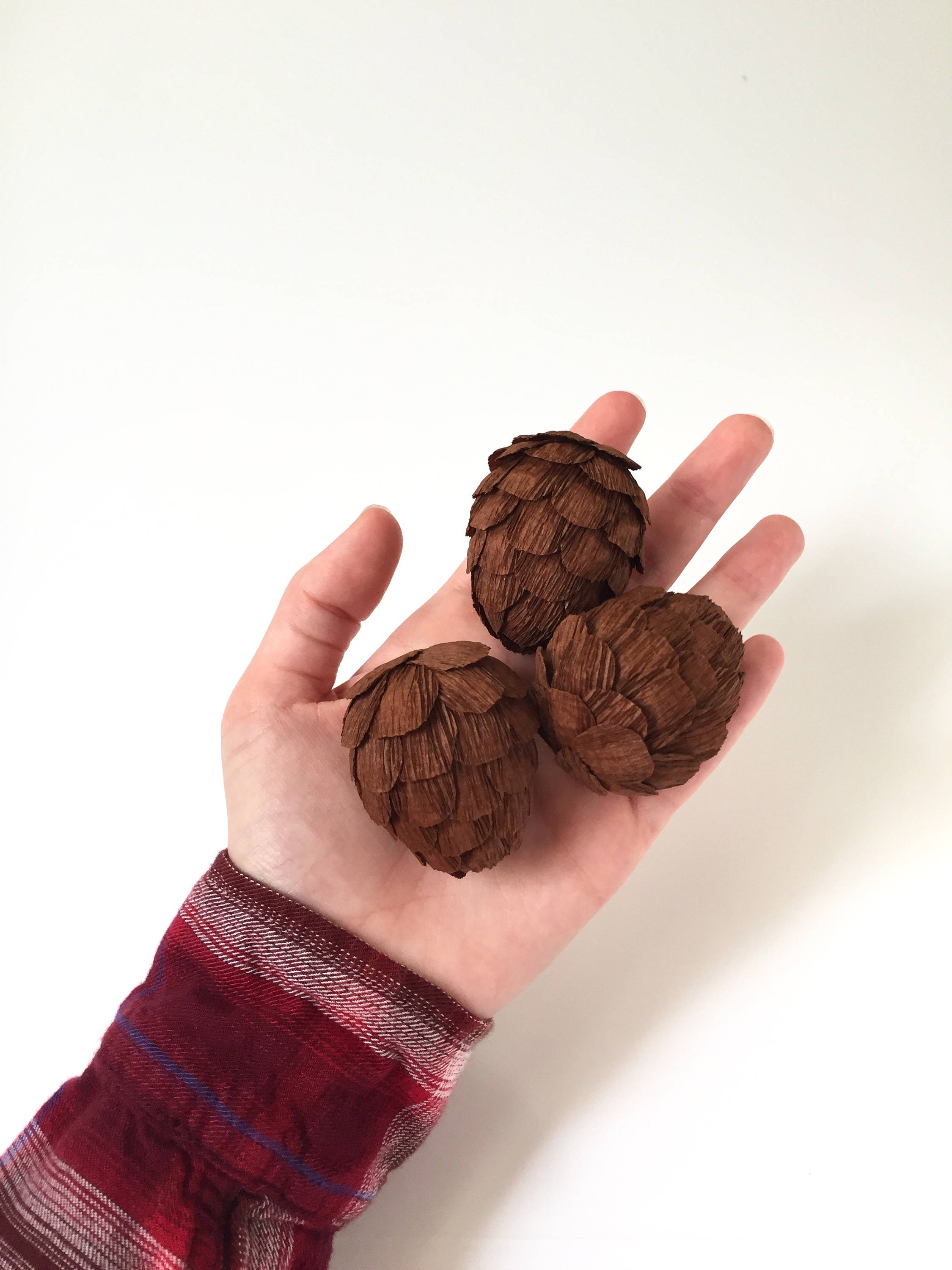Pinecones Set of 5 Crepe Paper Pinecones Pine Cones Autumn Etsy