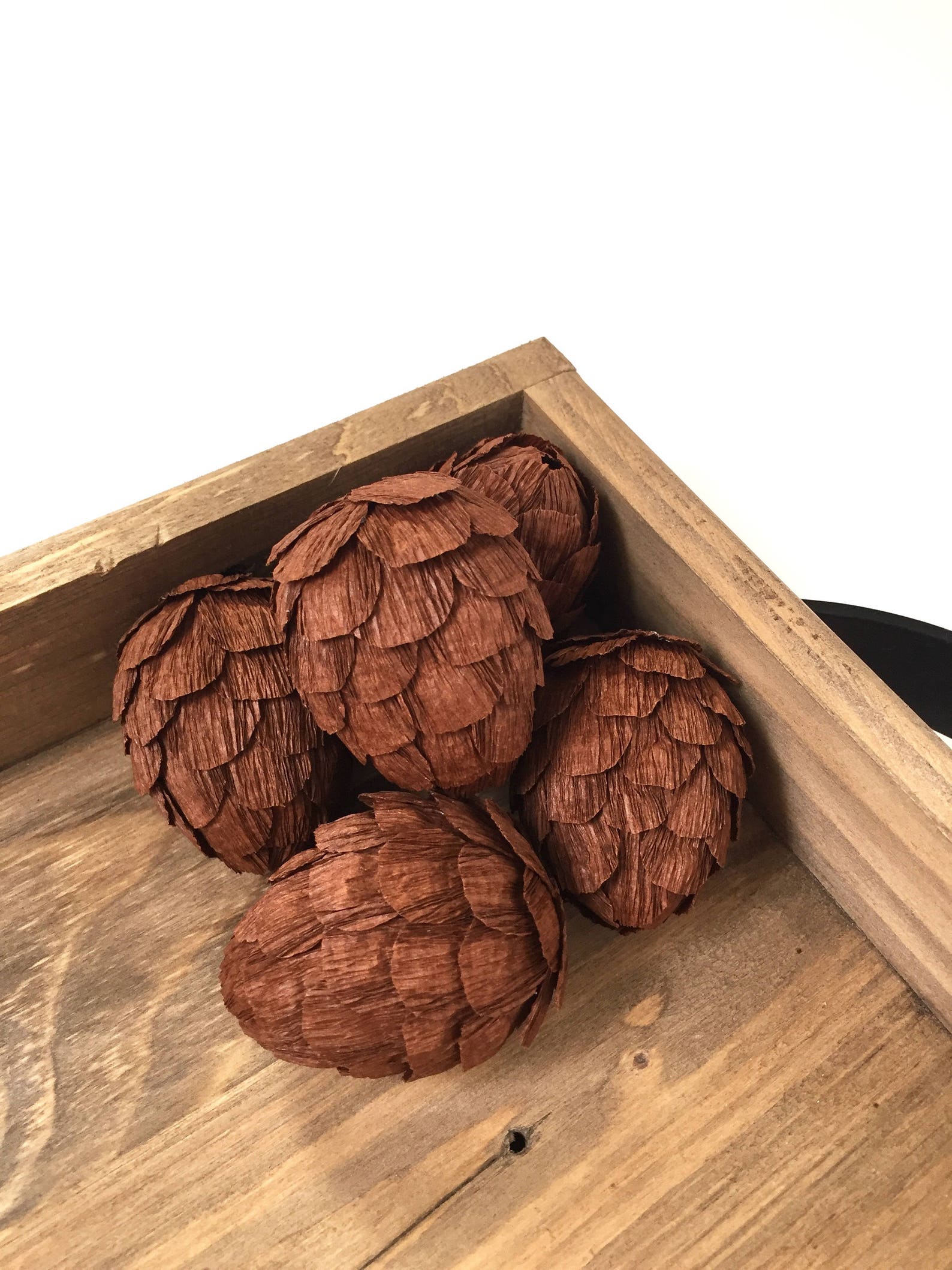Pinecones Set of 5 Crepe Paper Pinecones Pine Cones Autumn Etsy