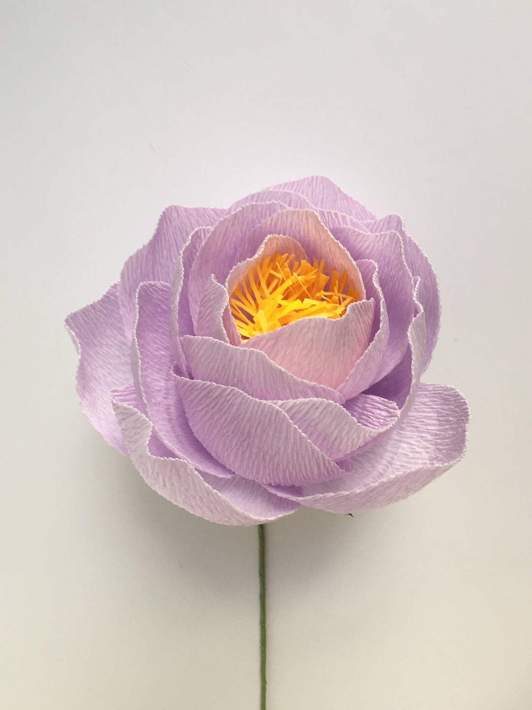 Crepe Paper Lilac Peony Single Stem Paper Flowers Wedding Etsy
