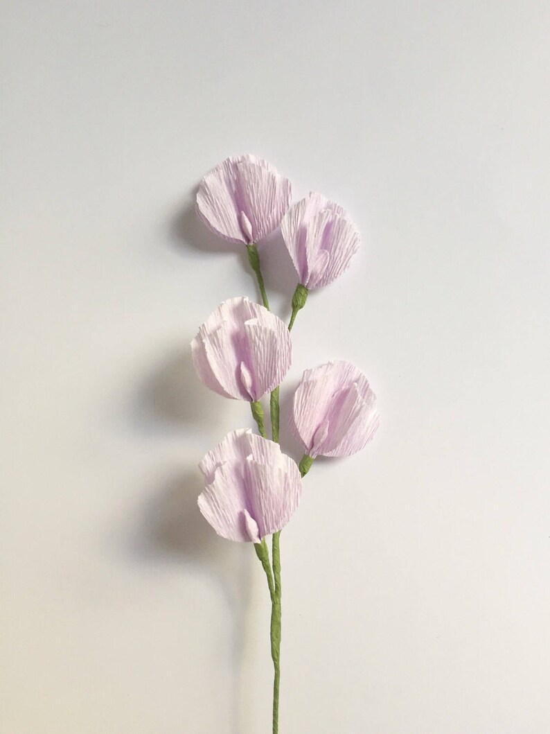 Crepe Paper Sweet Pea Lilac Single Stem Paper Flowers Etsy