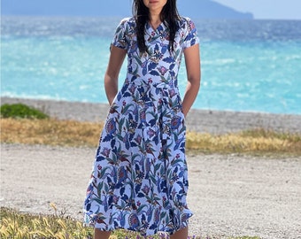 Paisley Wrap Dress - New Version with Pockets!