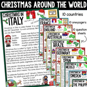 Weihnachtsfeiertage auf der ganzen Welt 10 Länder Ausdrucke für Feiertage auf der ganzen Welt Forschung Homeschool und Lehrer Weihnachtsabteilung
