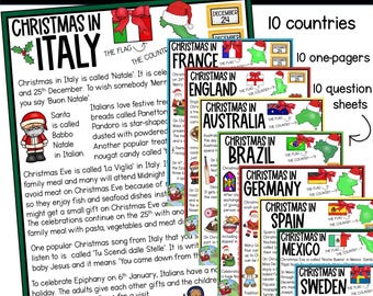 Christmas Holidays Around the World 10 countries printables for Holidays Around the World Research Homeschool and Teachers Christmas Unit