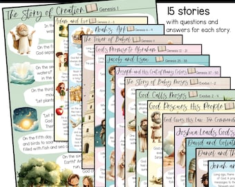15 Old Testament Bible stories made simple for kids - printable lessons with questions and answers for Bible Study