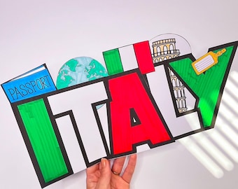 Italy Crafts Printable -perfect for Homeschool and teacher Italy Country Study unit