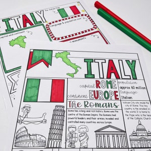 Italien Italien Malseite und Ausmalbild zum ausdrucken und ausmalen für Erwachsene und Kinder