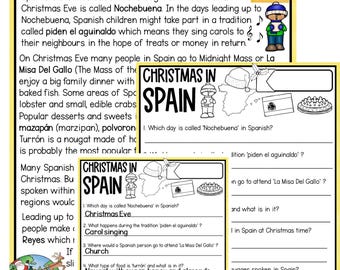 Christmas in Spain Information Page and Comprehension Questions for Holidays Christmas Around the World Research Home-school and Teachers