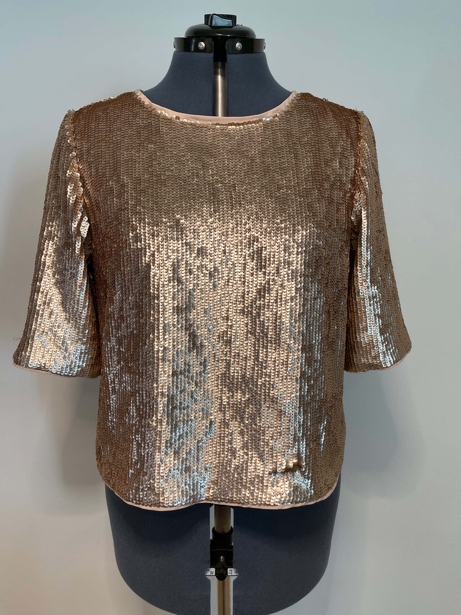 J.Crew Womens Cropped Sequin Top in Rose Gold Size Medium | Etsy