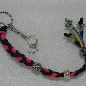 Pink braided keychain image 4