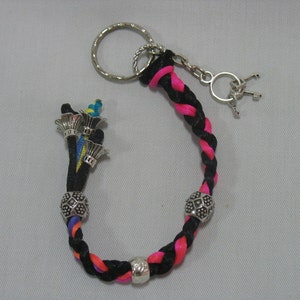 Pink braided keychain image 3