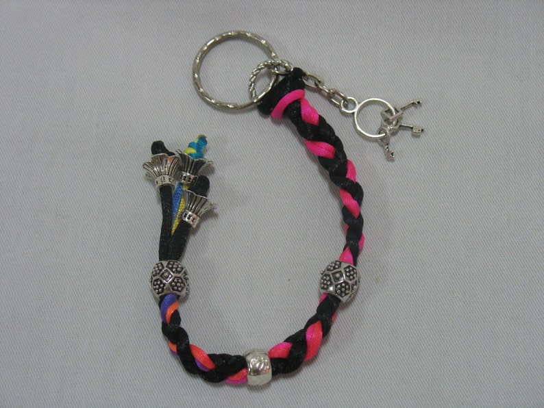 Pink braided keychain image 3