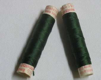 Gütermann silk cord, lot of 2, green color number 456