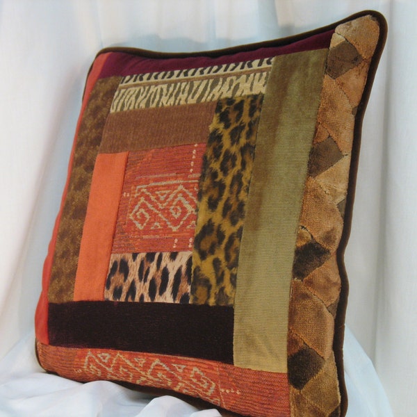 housse de coussin en patchwork modèle "Abidjan"