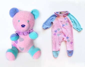teddy bear made of baby clothes