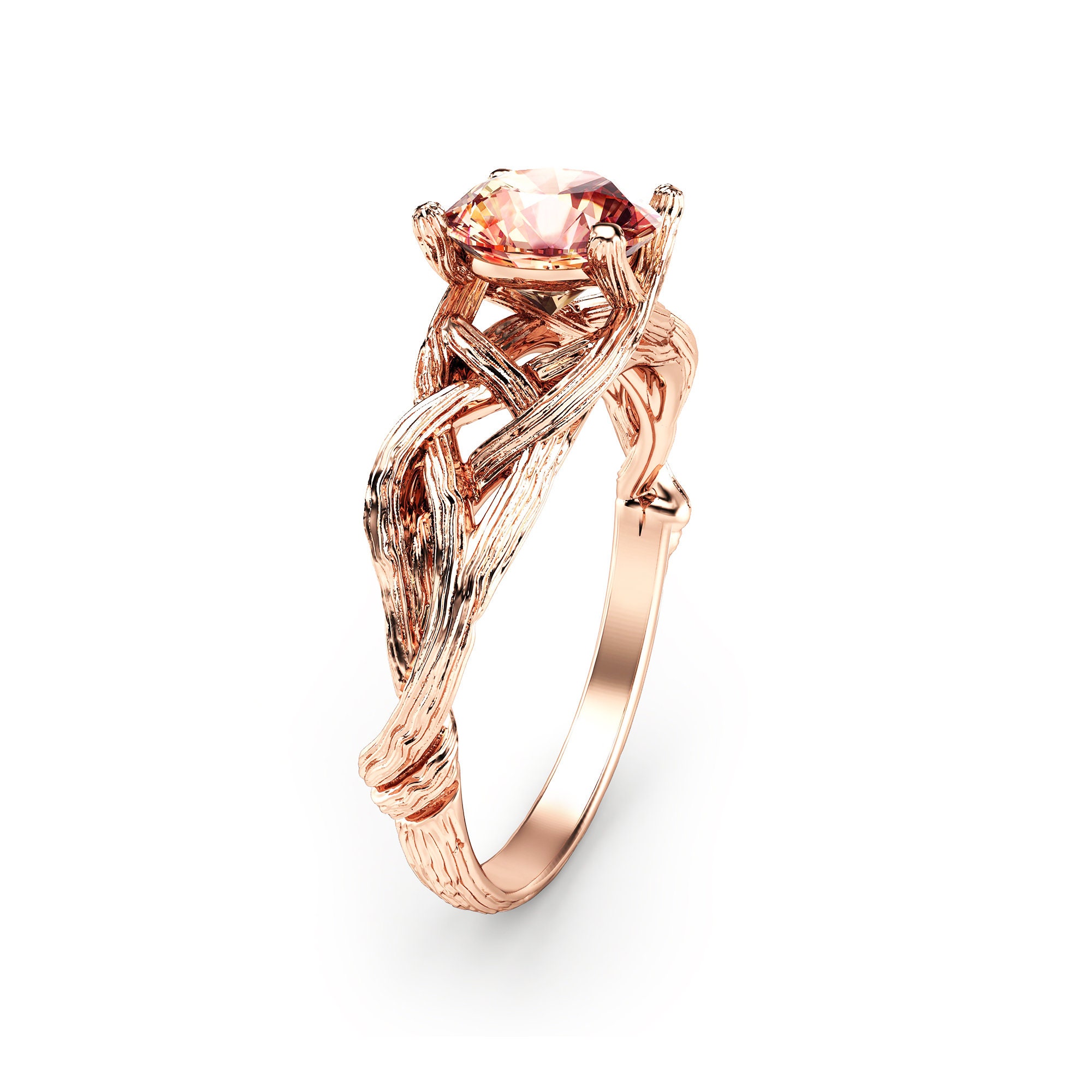 Rose gold branch ring sale