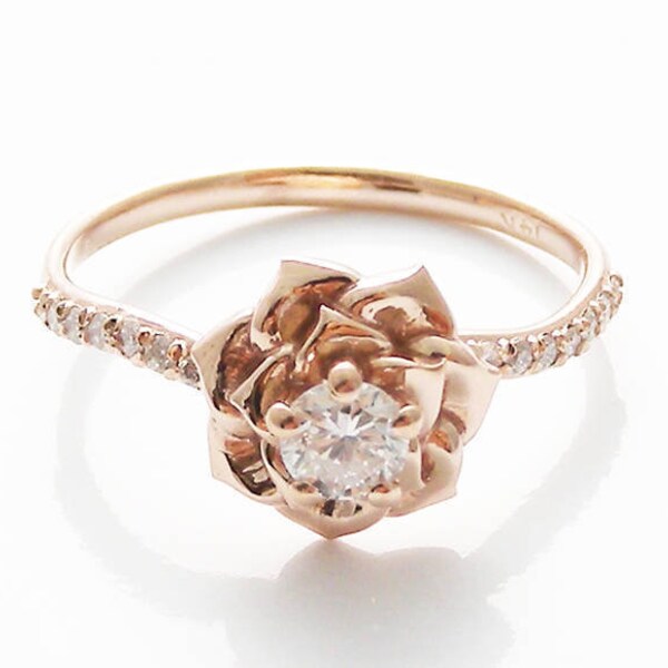 Flower Engagement Ring Etsy