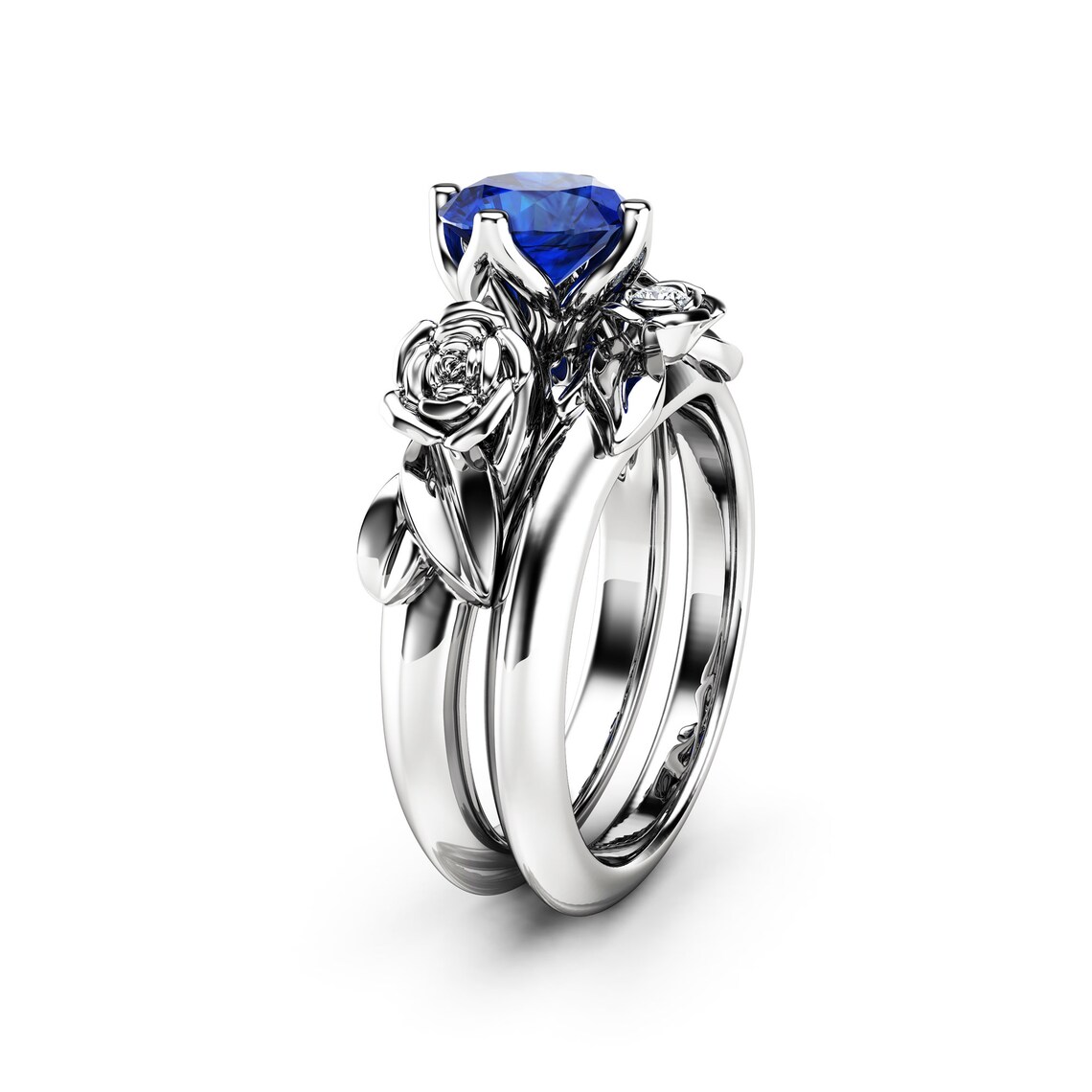 blue and white sapphire ring blue and white sapphire ring
