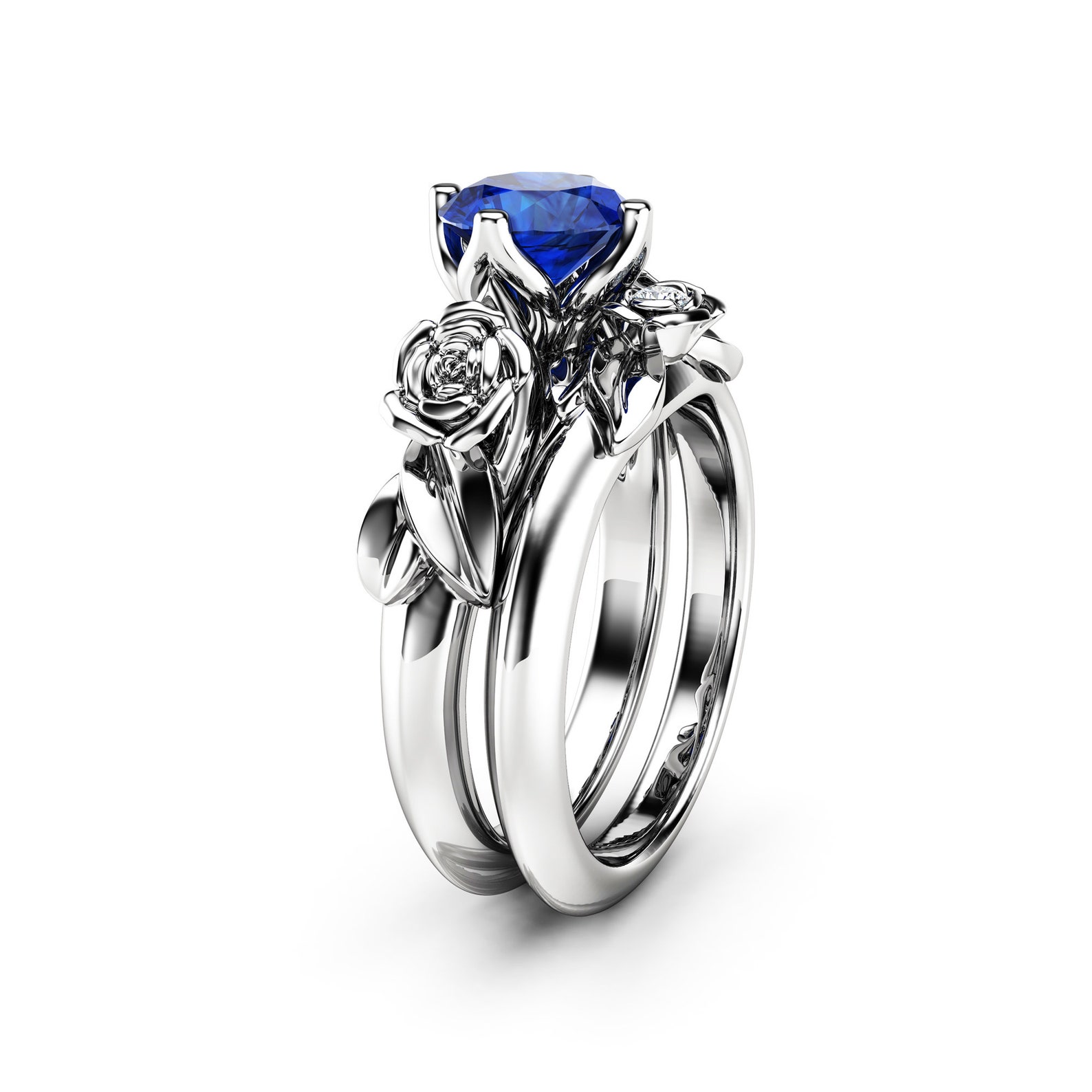 white gold blue sapphire ring white gold blue sapphire ring