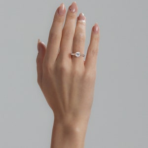 Lovely Moissanite Engagement Ring 14K Gold Natural Diamonds Classic Camellia Rings image 6