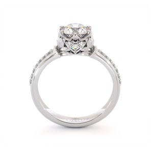 Lovely Moissanite Engagement Ring 14K Gold Natural Diamonds Classic Camellia Rings 14K White Gold