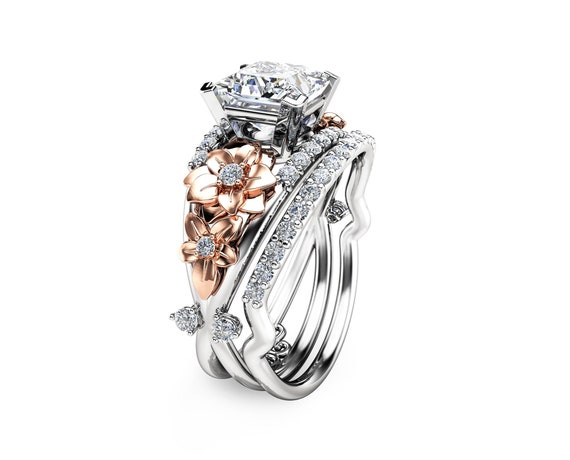 Princess Cut Engagement Rings 14K Solid Gold Princess Diamond Ring Unique  Engagement Rings -  Canada