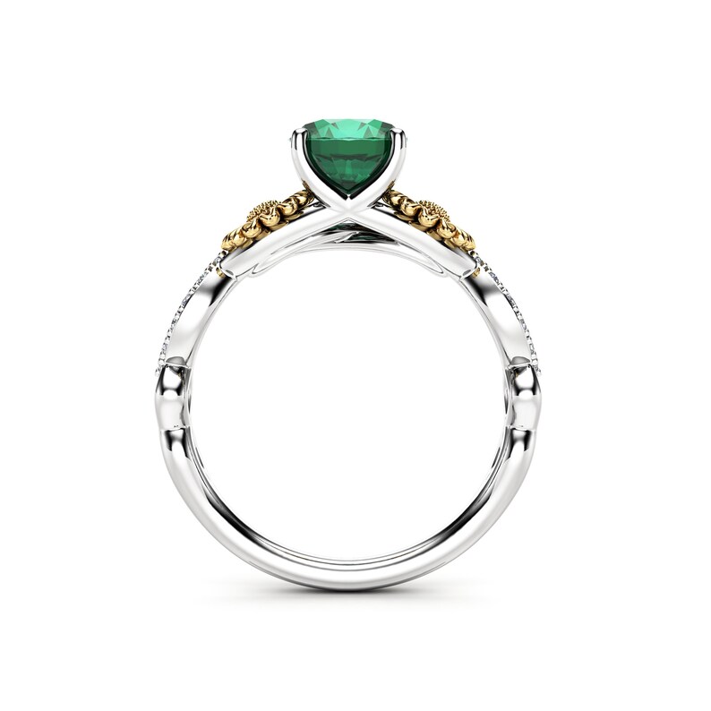 Rose Sunflowers Emerald Ring / Sunflower Ring for Women / Etsy