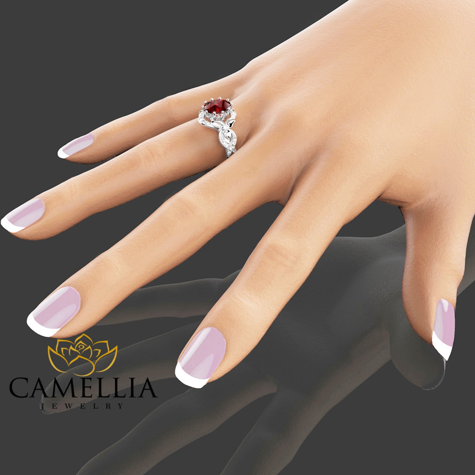 Ruby Engagement Ring Oval Cut Ruby Ring White Gold Engagement - Etsy