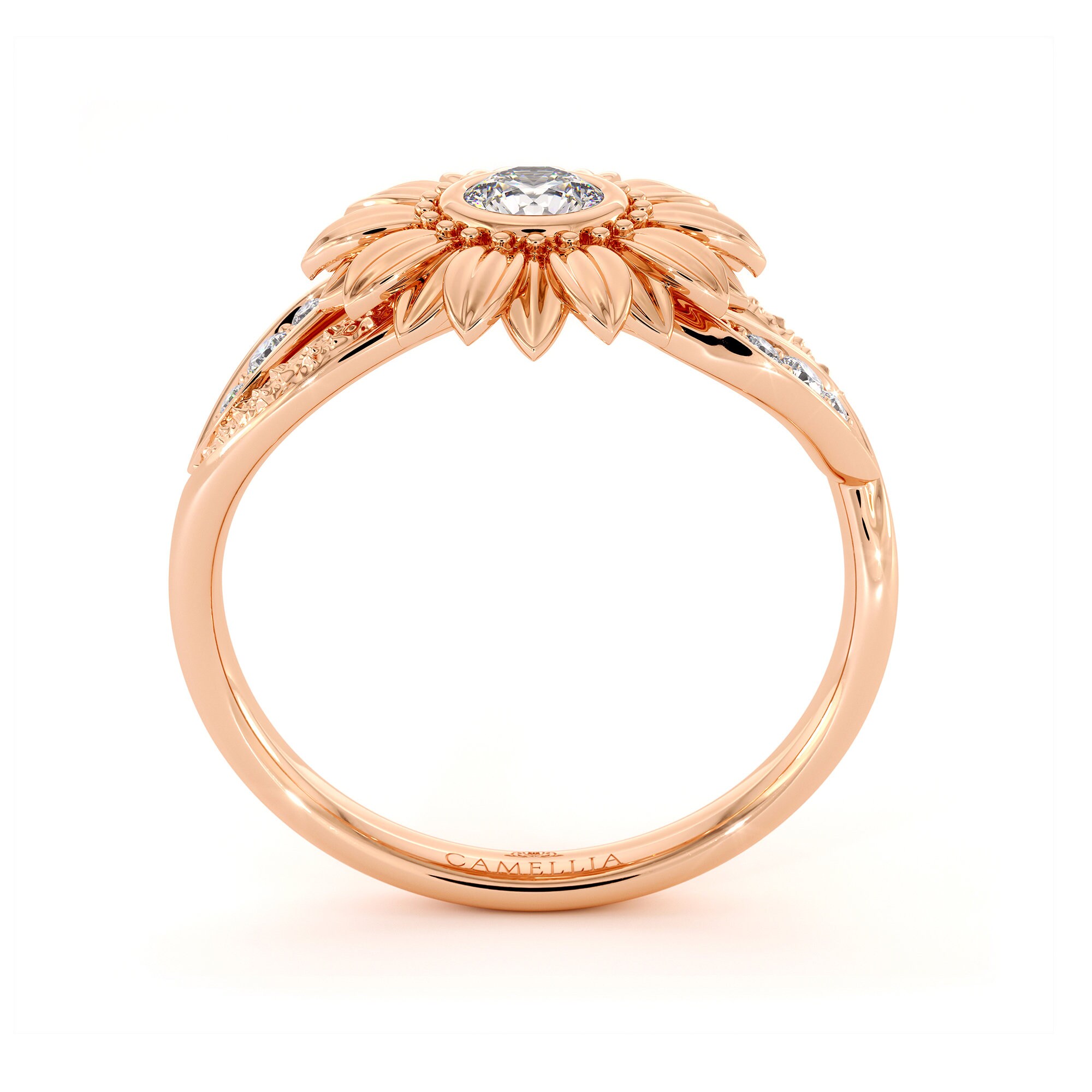 Camellia jewelry sunflower ring best sale