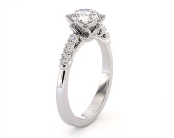 1.5 Ct. Moissanite Calssic Modern Engagement Ring 14K White Gold Classic Ring