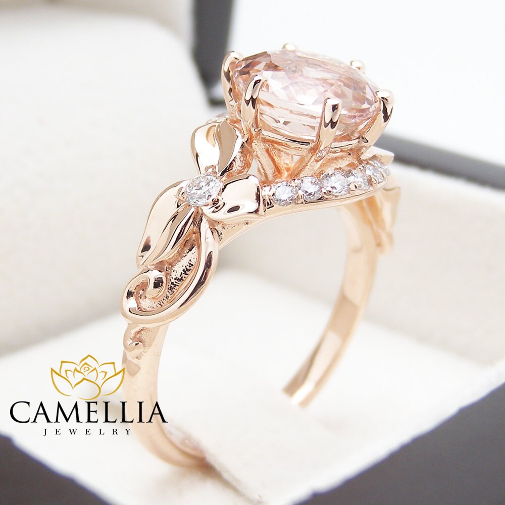 2 carat morganite rose gold ring discount